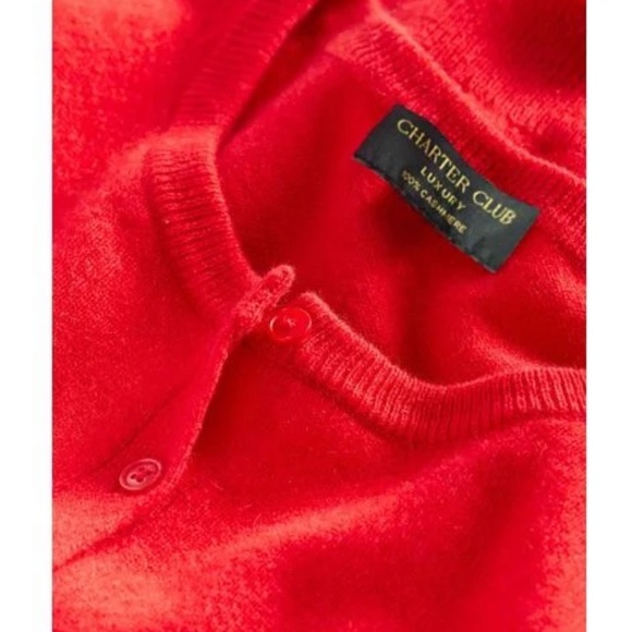 NEW Macy’s Cashmere Charter Club Women's Crewneck Cardigan Size XL - Picture 4 of 4